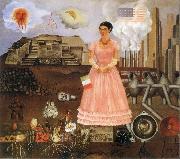 Frida Kahlo The self-portrait of artist and monkey painting